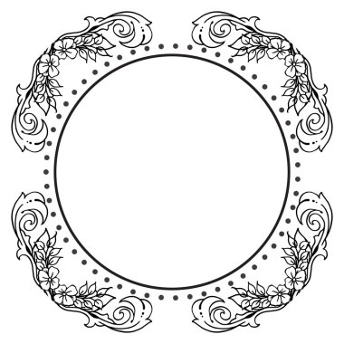 Çizim çiçek ve yaprak, kartların süslü için, şablon sevimli ile. Vektör