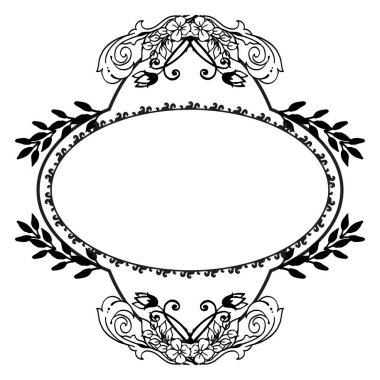 Şablon kartları, siyah ve beyaz çiçek, beyaz bir zemin üzerinde izole. Vektör