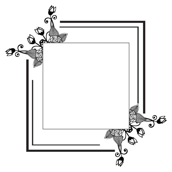 Carte pour les voeux de mariage et les invitations, avec cadre fleuri orné. Vecteur — Image vectorielle
