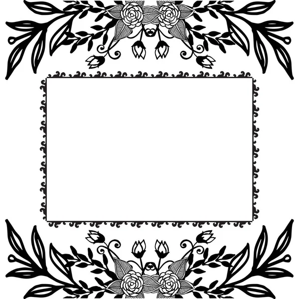 Moldura de grinalda, decoração de cartões, com cor preto e branco. Vetor — Vetor de Stock