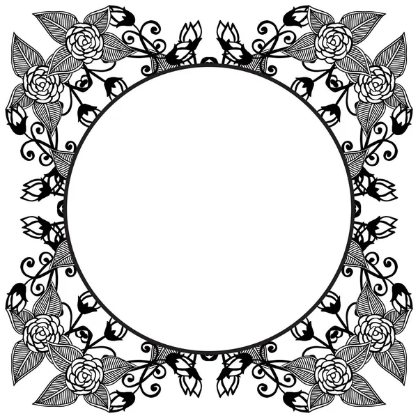 Modèle de cartes, fleur noire et blanche, isolée sur fond blanc. Vecteur — Image vectorielle