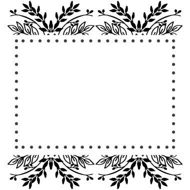 Şablon tebrik kartı, desen çiçek çerçevesi, benzersiz tarzı ile. Vektör