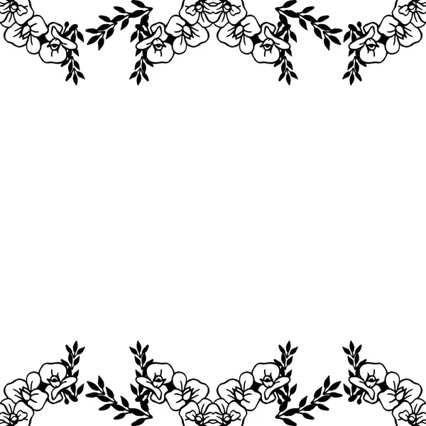 Patrón único marco floral, aislado en un fondo blanco, diseño de la tarjeta de invitación. Vector — Vector de stock