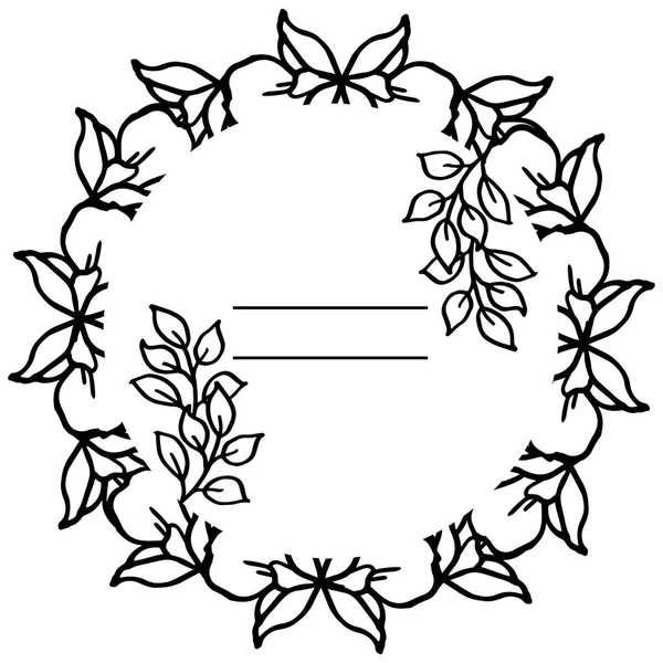 Plantilla de marco de borde floral con fondo blanco. Vector — Archivo Imágenes Vectoriales