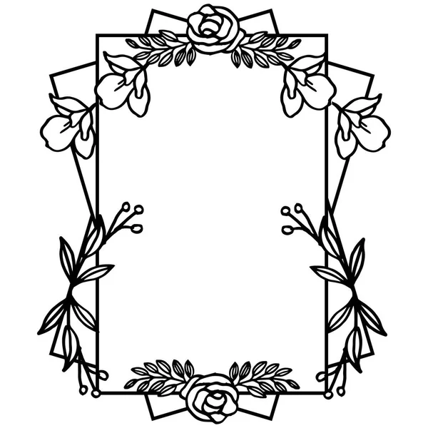Florales Rahmendesign mit weißem Hintergrund, Platz für Ihren Text. Vektor — Stockvektor