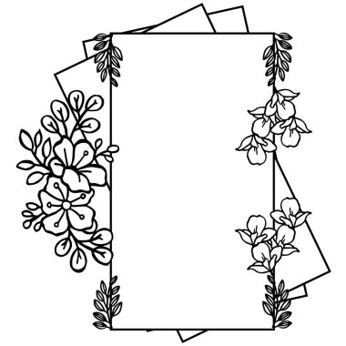 Metin, soyut yaprak çiçek çerçevesi için alan ile poster. Vektör