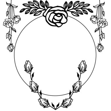 Yaprak çiçek çerçevesi kalabalık ile soyut arka plan. Vektör