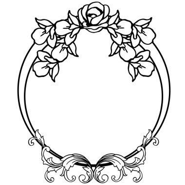 Soyut yaprak çiçek ile dekoratif çeşitli şekil çerçevesi. Vektör