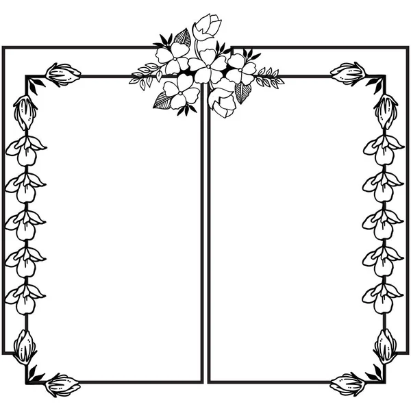 Dekorativa olika form ram med abstrakt blad blomma. Vektor — Stock vektor