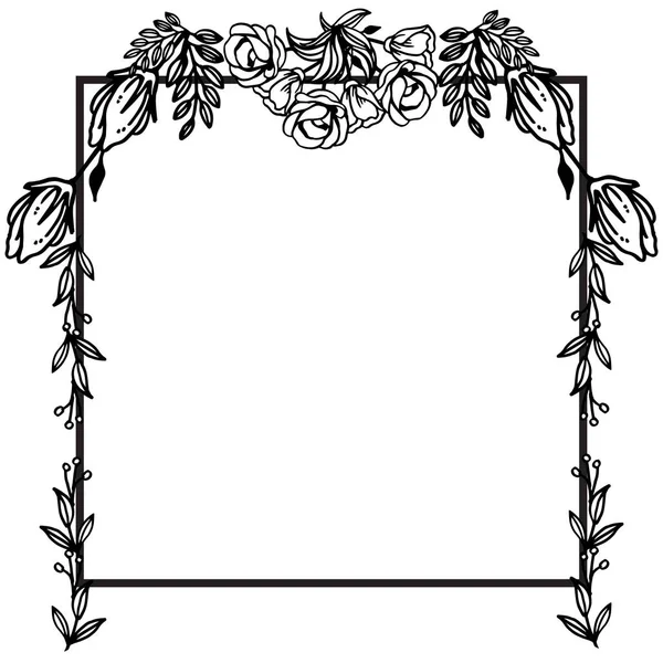 Чорно-біла квіткова рамка з силуетом троянд. Векторні — стоковий вектор