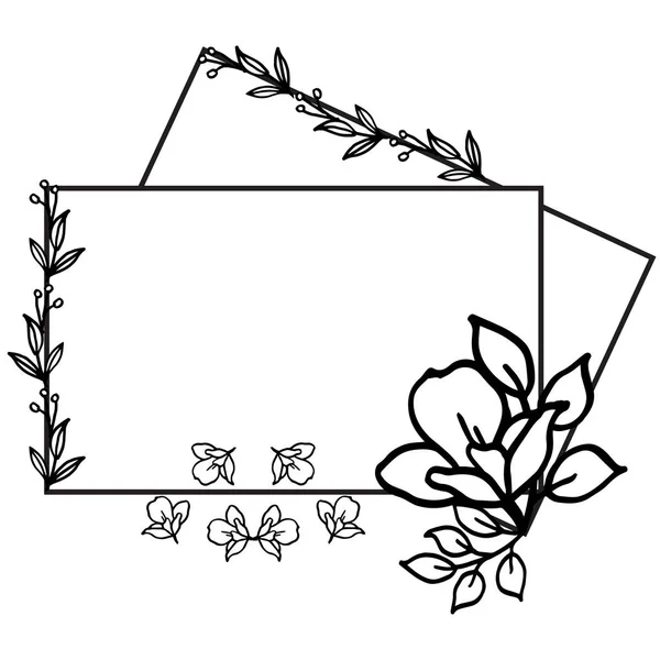 Diseño fronterizo del marco de la flor de la hoja para la plantilla. Vector — Archivo Imágenes Vectoriales