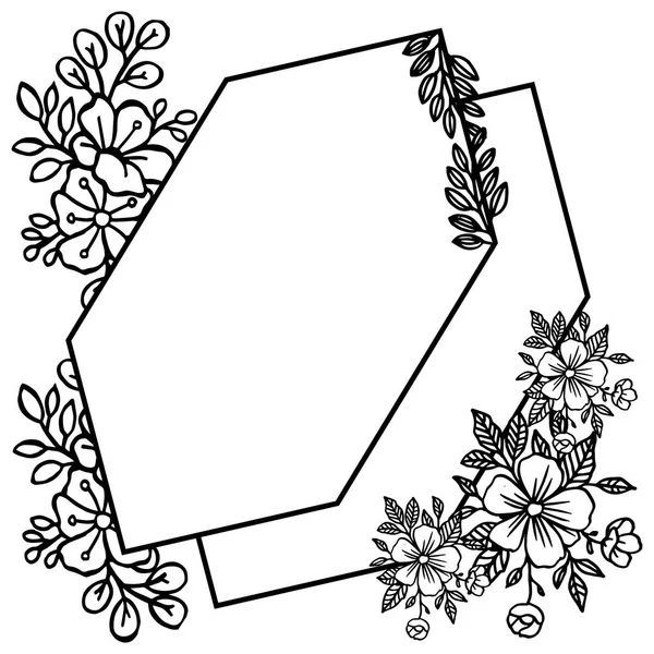 Abstrakt blommig ram med vit bakgrund. Vektor — Stock vektor