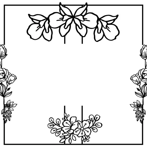 Karte für die Musterkunst des Blumenrahmens. Vektor — Stockvektor