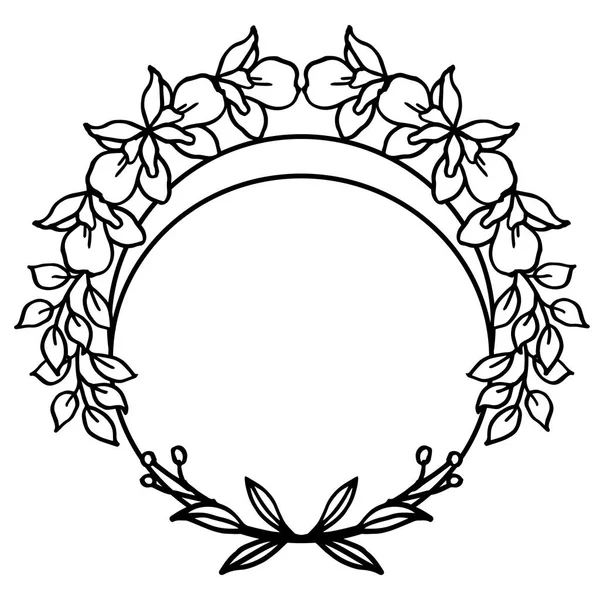 Marco de corona de hoja moderna, aislado sobre fondo blanco. Vector — Archivo Imágenes Vectoriales