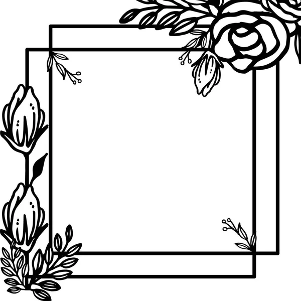 Sierbloemen frame, geïsoleerd op witte achtergrond. Vector — Stockvector