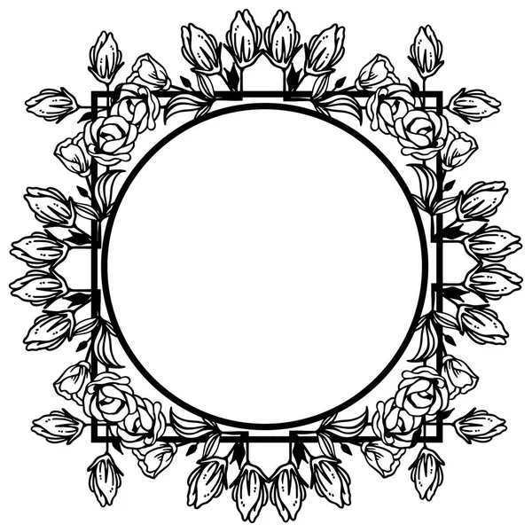 Decoratief van kaart met blad Floral frame silhouetten. Vector — Stockvector