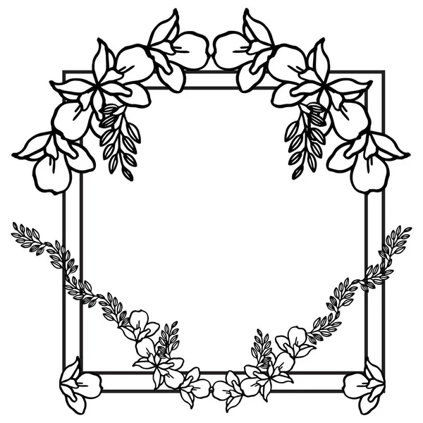 Element för elegant löv blommig ram. Vektor — Stock vektor