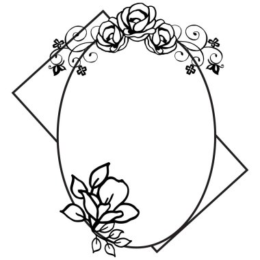 Yaprak çiçek çerçeveleri güzelliği ile davetiye tasarımı. Vektör