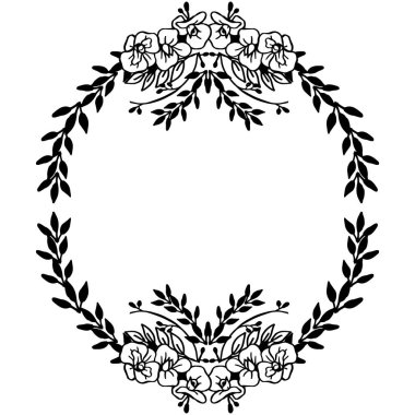 Şekil daire çerçevesi, çeşitli çiçek ve dalları yaprak ile, kartın tasarım duvar kağıdı için. Vektör