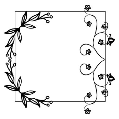 Güzel çelenk çerçevesi ile kart şablonu. Vektör