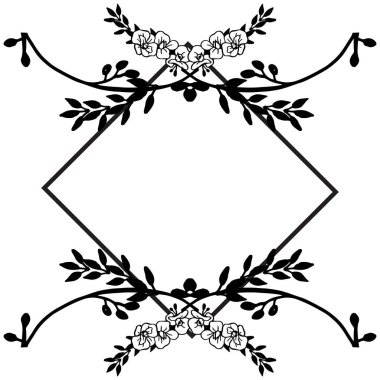 Güzel çiçek çerçevesi, stil benzersiz ile Vintage çerçeve, kart dekorasyon şablonu için. Vektör