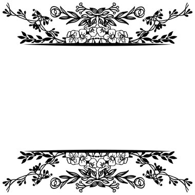 Vintage çiçek çerçevesi, dekoratif zarif tebrik kartı, davetiye. Vektör