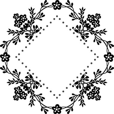 Vintage kart, güzel süs çiçek çerçevesi. Vektör