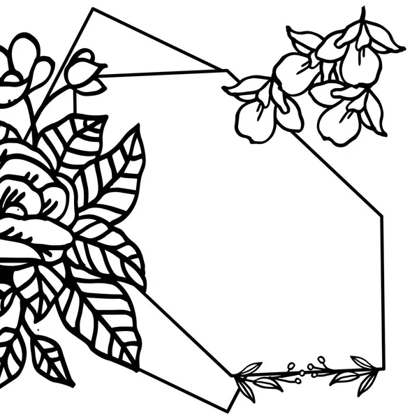 Tarjeta para el arte patrón de marco de flores. Vector — Vector de stock