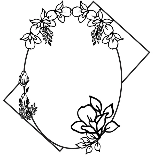 Diseño de la tarjeta de invitación con la belleza de los marcos de flores de hoja. Vector — Vector de stock