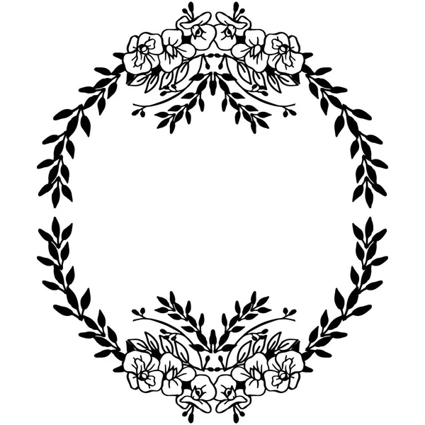 Marco de círculo de forma, con varias hojas de flores y ramas, para el papel pintado de diseño de la tarjeta. Vector — Vector de stock
