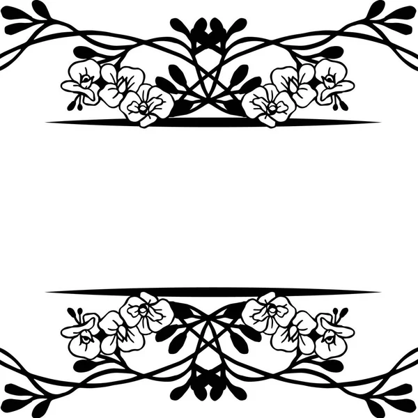 Цветочный орнамент черно-белый, украшенные обои пригласительных билетов. Вектор — стоковый вектор