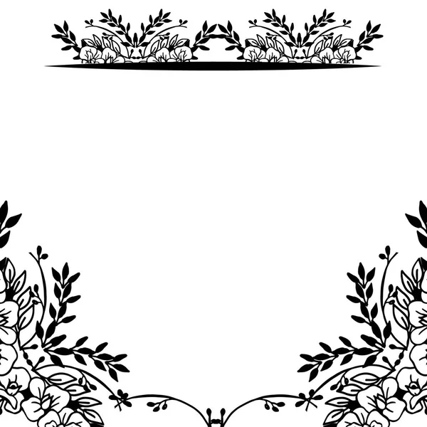Shape cirkel ram, med olika blomma och grenar blad, för design tapet av kort. Vektor — Stock vektor