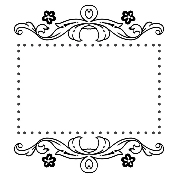 Decoración de marco de flores, adorno de tarjeta, diseño de papel pintado. Vector — Vector de stock