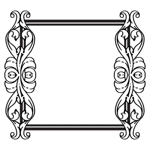 Decoration of flower frame, ornament of card, wallpaper design. Vector — Stock Vector