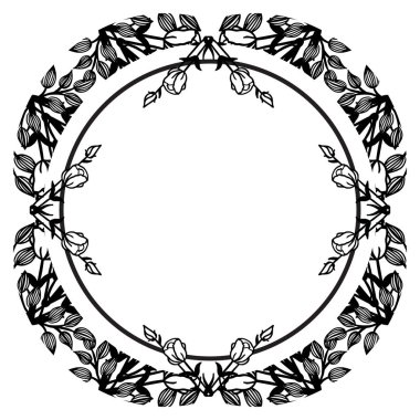 Şablon tasarım kartı, tebrik kartı veya davet kartı, siyah beyaz çiçek çerçevesi ile. Vektör