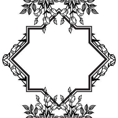 Duvar kağıdı tebrik kartı, çiçek çerçevesi çizim ile zarif süs. Vektör