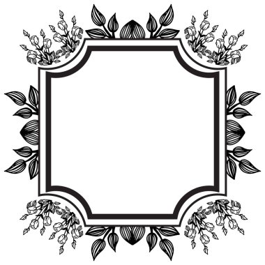 Çizim çelenk çerçevesi, davetiye tasarımı için, zarif süs. Vektör