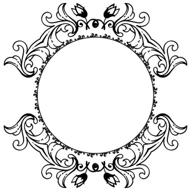 Siyah ve beyaz çiçek arka plan, desen çerçevesi benzersiz, tasarım tebrik kartı veya davetiye, poster, afiş. Vektör