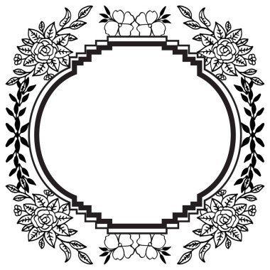 Vintage çiçekler ve yaprak, poster, afiş, çeşitli kart tasarım duvar kağıdı ile siyah çerçeve. Vektör