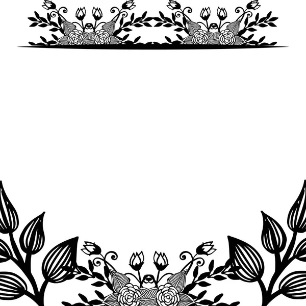 Conception graphique pour la décoration de cartes de mariage, cartes de vœux, avec cadre floral mignon et élégant. Vecteur — Image vectorielle