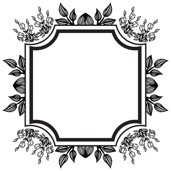 Cadre de couronne de dessin, pour la conception de la carte d'invitation, ornement élégant. Vecteur — Image vectorielle