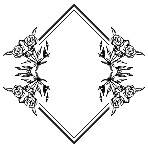 Schattig Floral frame met stijl uniek, decoratie van vintage kaarten. Vector — Stockvector