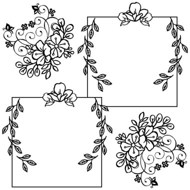 Çelenk çerçevesi dekoratif sınır, beyaz arka planda izole. Vektör