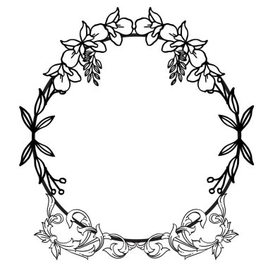 Soyut arka plan ile dekor yaprak çiçek çerçevesi. Vektör