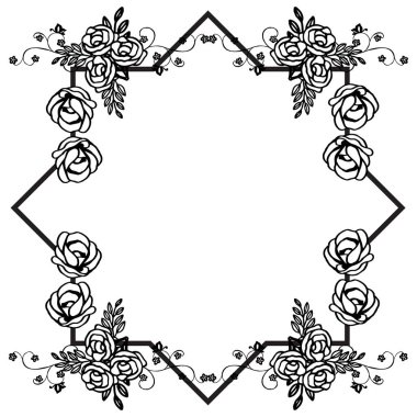 Yaprak çiçek çerçevesi, metin için boşluk sınırı. Vektör