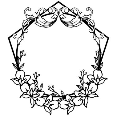 Metin, buket çerçeve desen sanatı için alan. Vektör