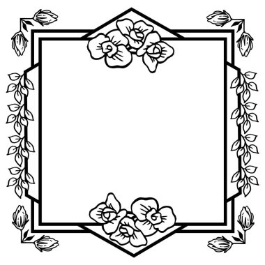 Metin, buket çerçeve desen sanatı için alan. Vektör