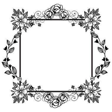 Çiçek dekor elemanı ile modern stil çerçevesi. Vektör