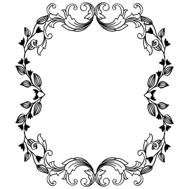 Çiçek dekor elemanı ile modern stil çerçevesi. Vektör