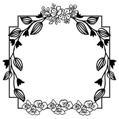 Güzel yaprak çiçek için dekoratif desen çerçevesi. Vektör